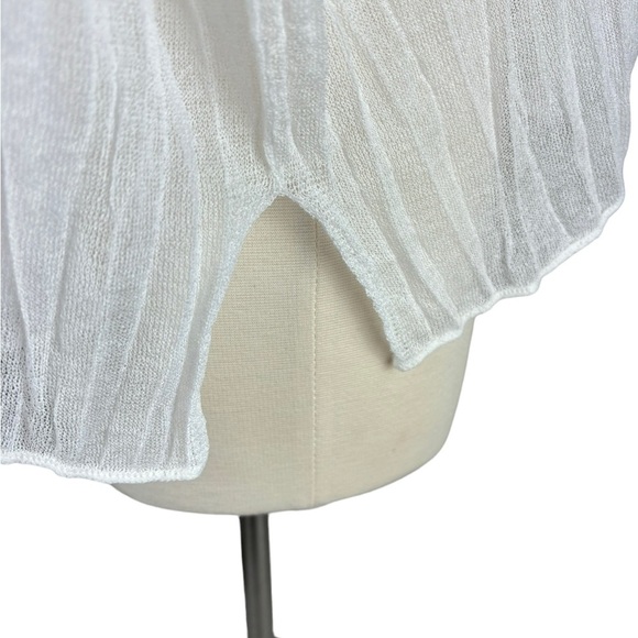 Chico’s Like New White Sleeveless Open Front Lightweight Spring Cardigan Small-O - Picture 5 of 13